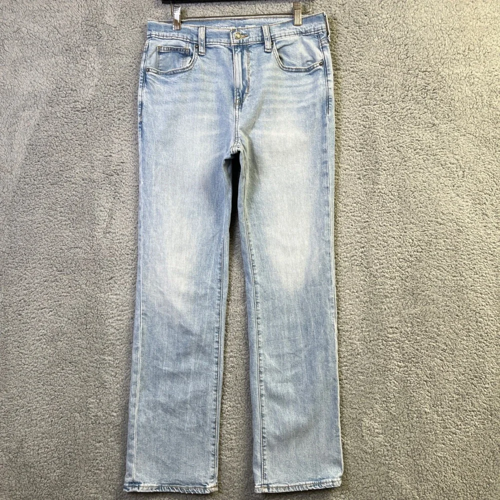 Old Navy Jeans Boys 18 Blue Denim Light Wash Straight Built-In Flex Adj Waist